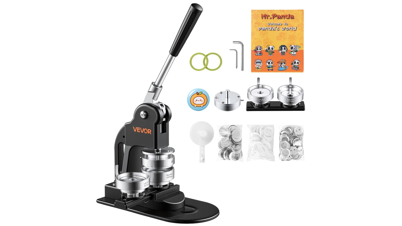 Vevor 500 Piece Button Maker Machine - Black