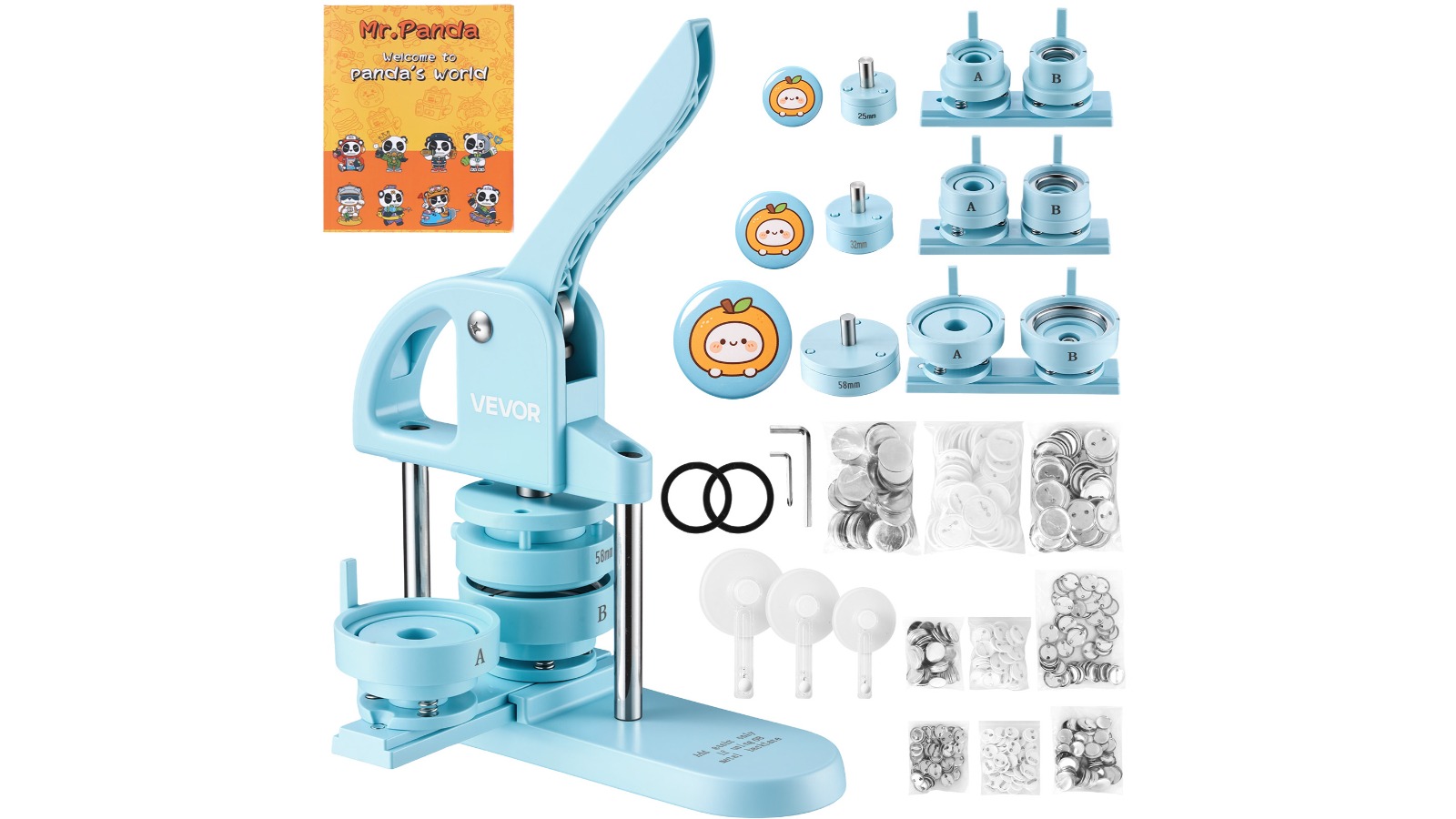 Vevor 300 Piece Button Maker Machine - Blue
