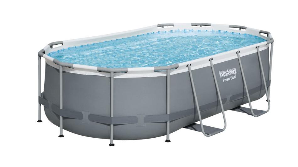 Bestway Power Steel Oval Swimming Pool 4.27m x 2.50m x 1.00m 56622
