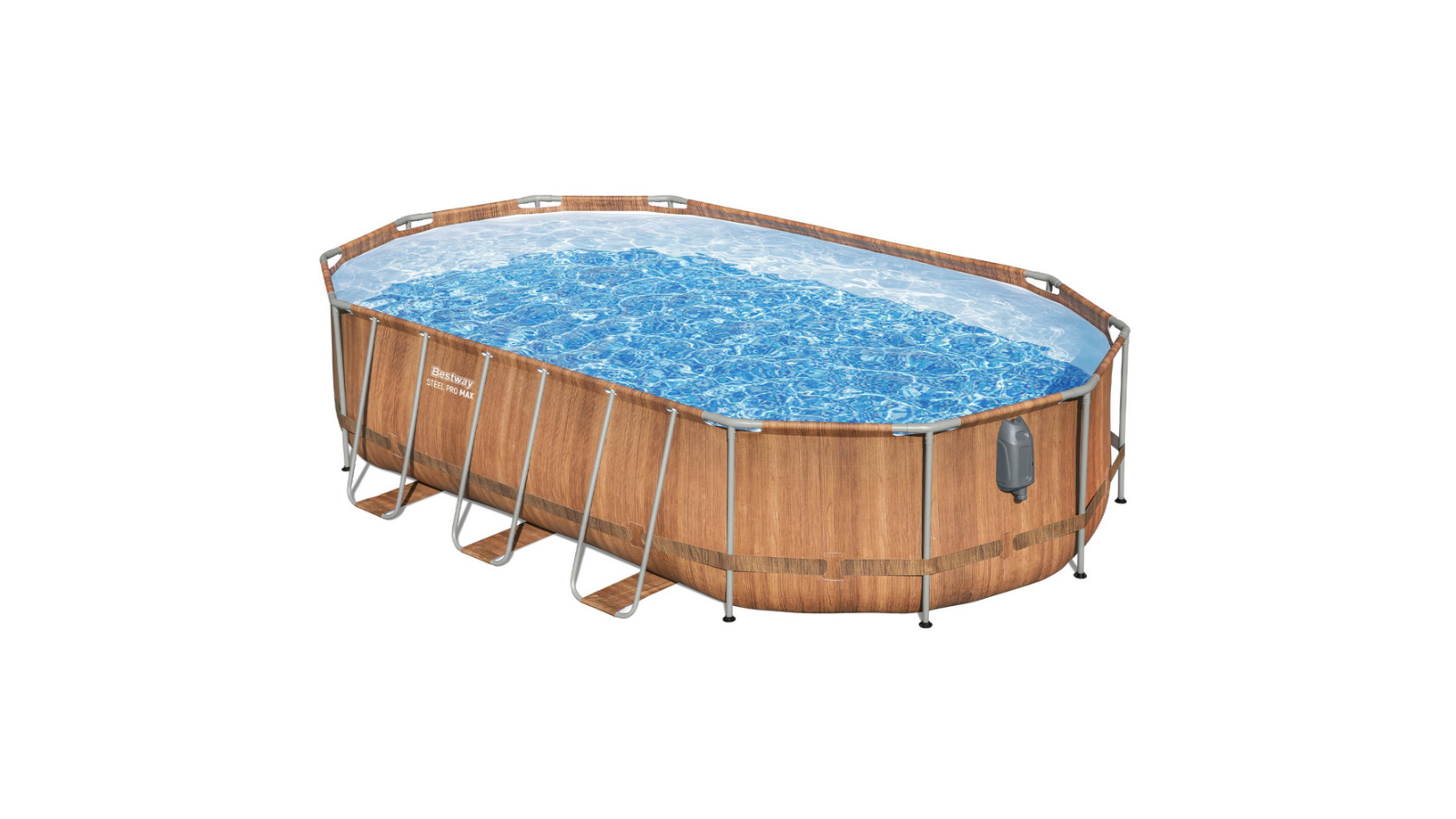 Bestway 6.1 x 3.66 x 1.22m Swimming Pool Steel Frame Luxury Pool and SPA Massage Set 