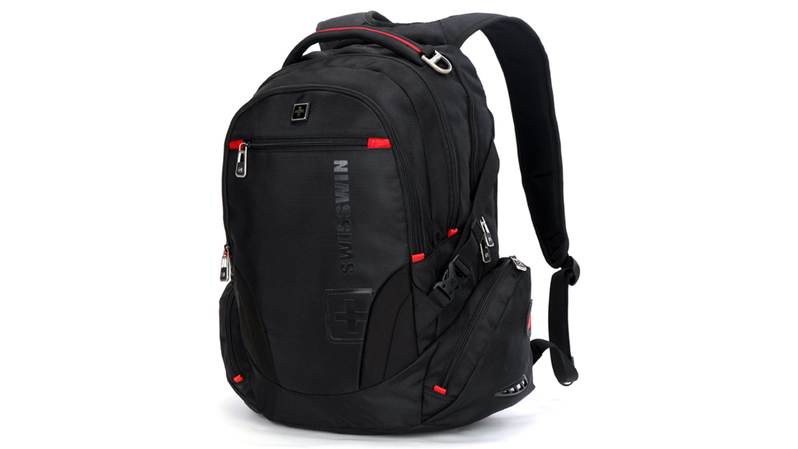 Swisswin 17inch Swiss Water Resistant Laptop Backpack - Black