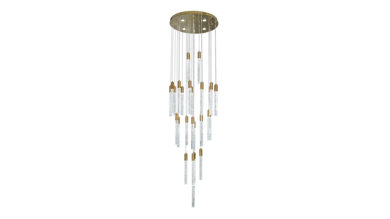 Eli & Co. Lighting 30-Head Tri-Colour Aroha Spiral Crystal Chandelier