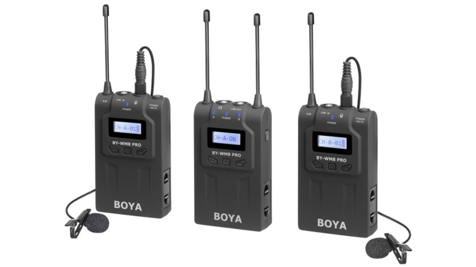Boya BY-WM8 PRO-K2 UHF Dual Channel Wireless Lavalier Lapel Microphone