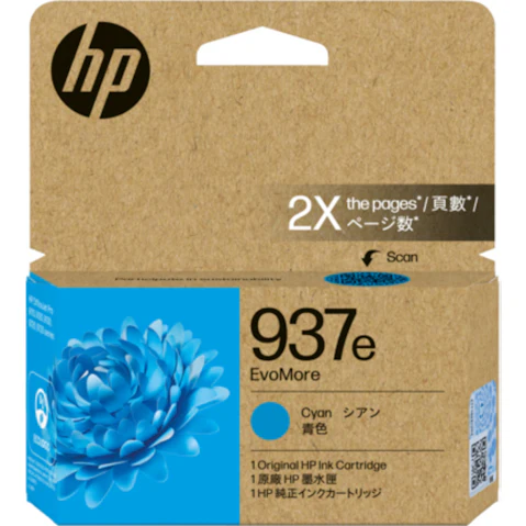 HP 937E EvoMore Cyan Original Ink Cartridge