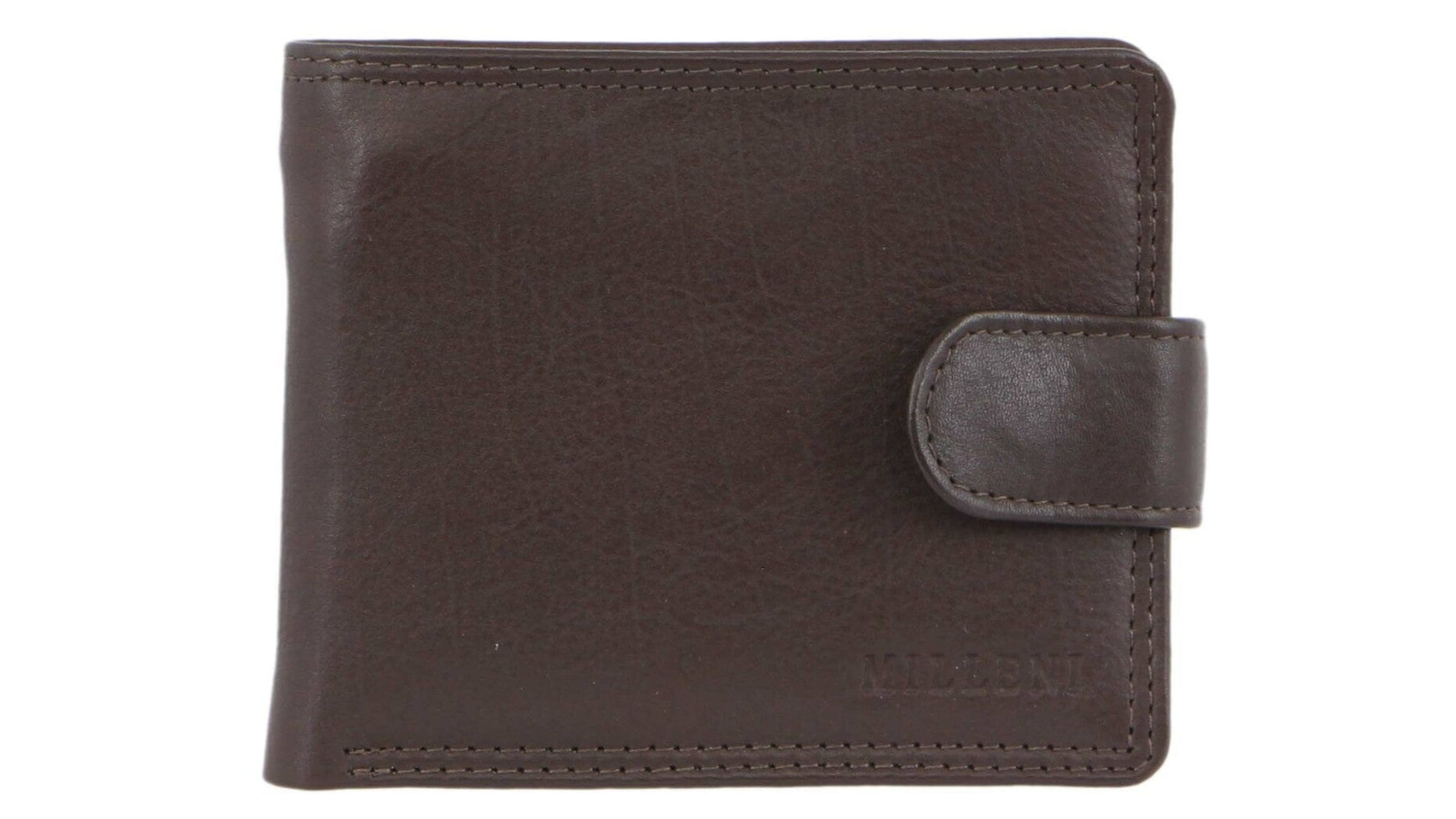 Milleni 11 x 1 x 9.5 cm Leather Tab Wallet - Brown