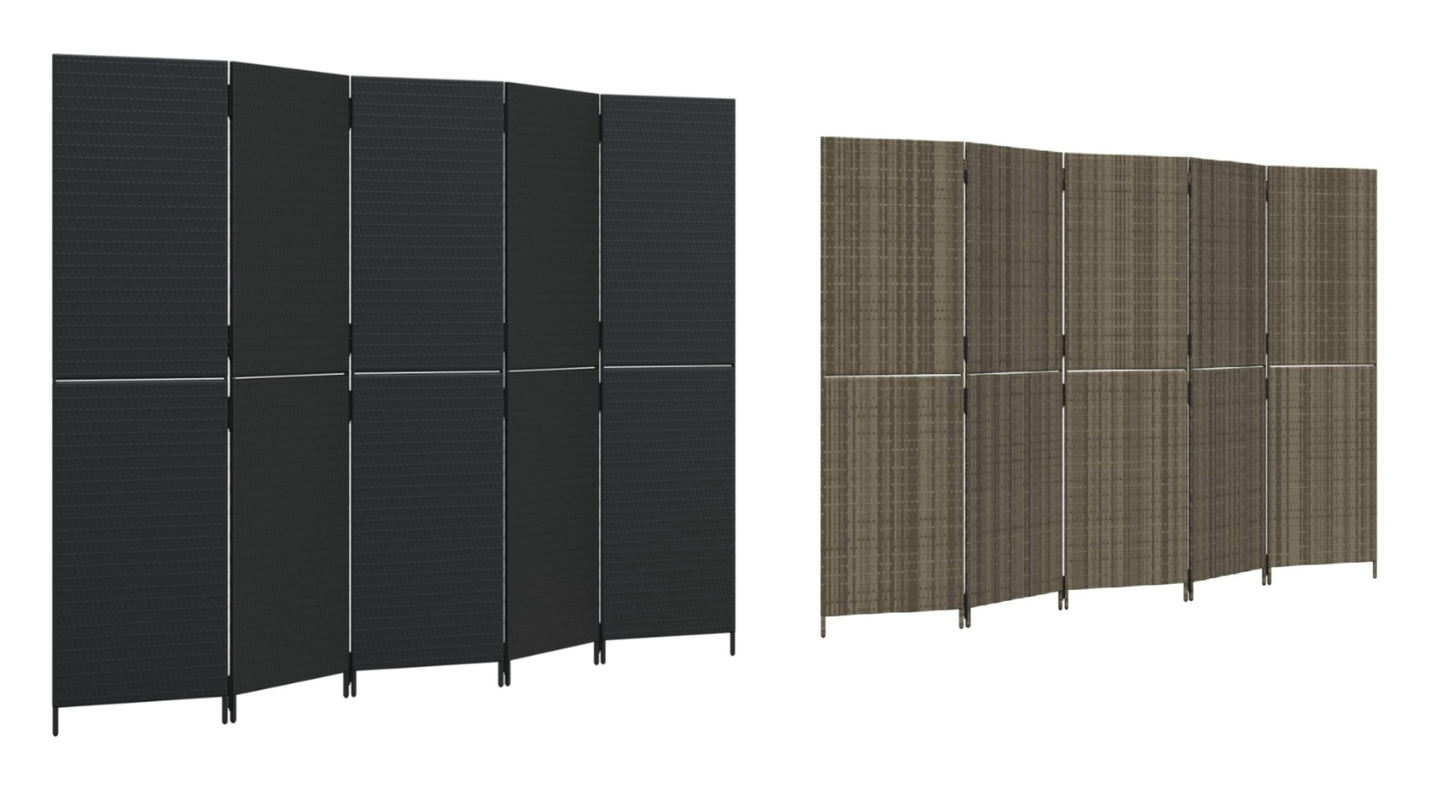 vidaXL 5-Panel Poly Rattan Room Divider