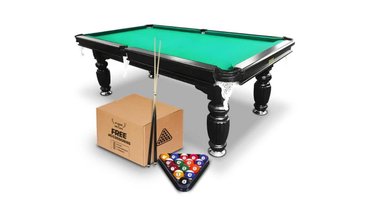 A Man and His Cave 7ft Classic Black Slate Pool/Billiard Table Frame - Green Felt