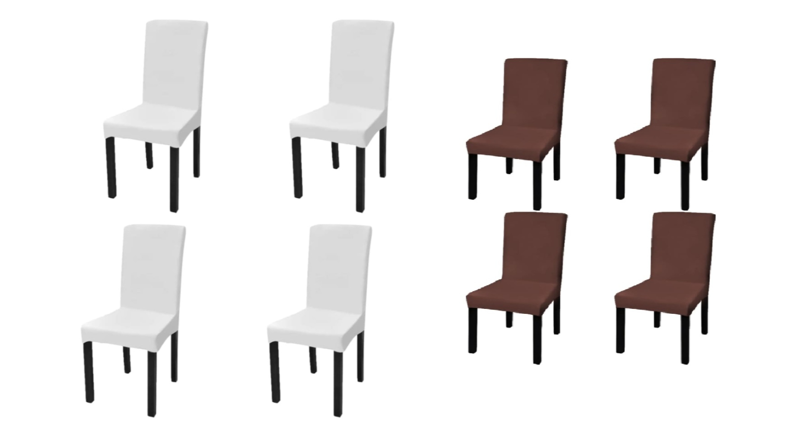 vidaXL 4 Piece Straight Stretchable Chair Cover