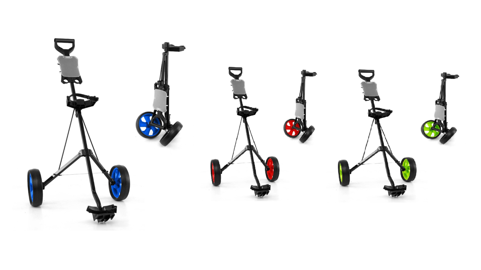 Costway 2-Wheel Foldable Golf Push Cart Trolley with Scorecard Holder