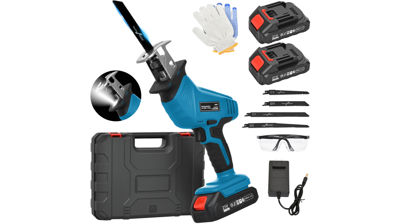 Advwin 3500rpm Reciprocating Powerful Hand Saw Kit with 2 Batteries  