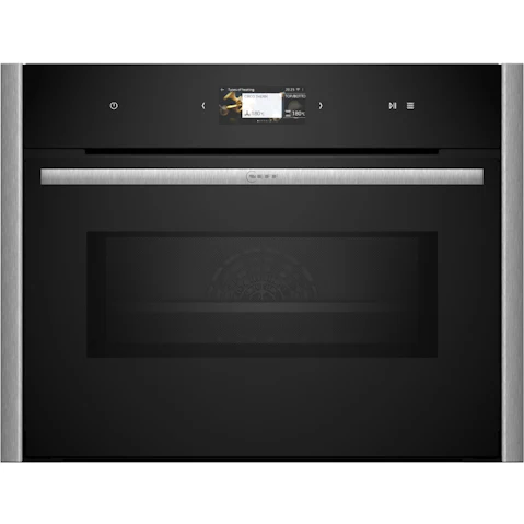 NEFF 45cm Flex Design Compact Oven with Microwave - Metallic Silver