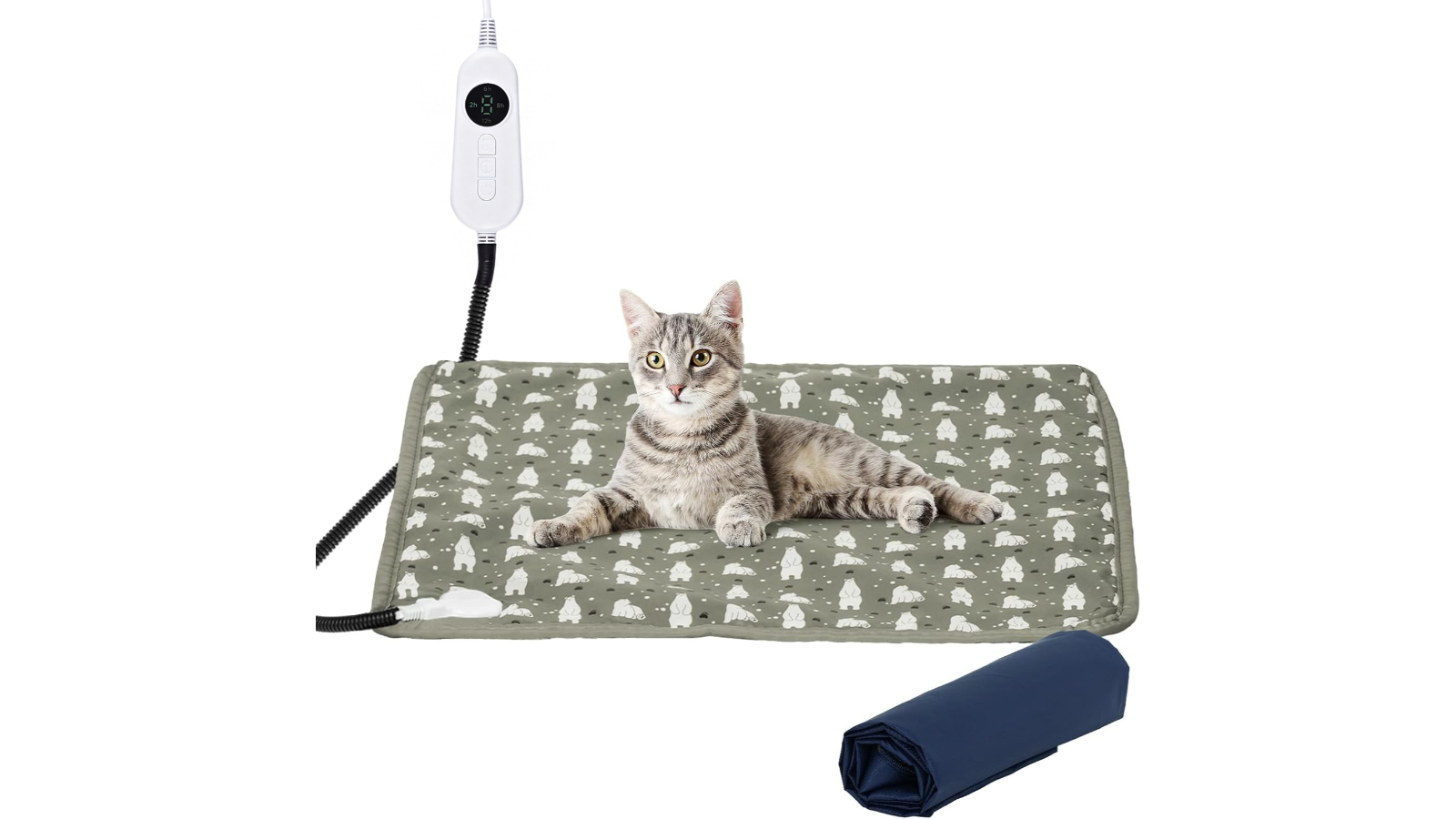 Advwin Grey Pet Heating Pad Electric Mat - 45 x 45cm
