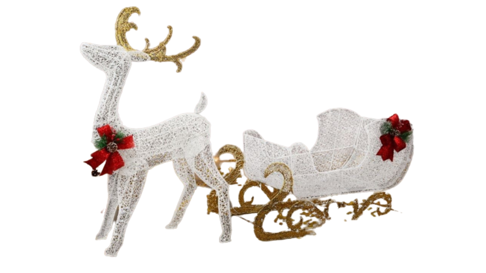 Jingle Jollys Christmas Lights Reindeer Sleigh 215 LED Decorations