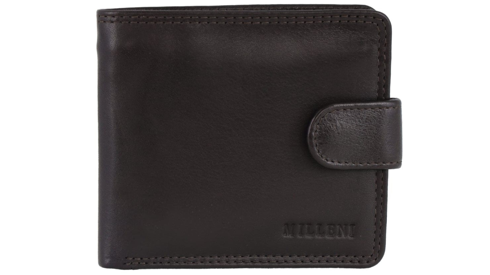 Milleni 11 x 2 x 10cm Leather Tab Wallet - Brown