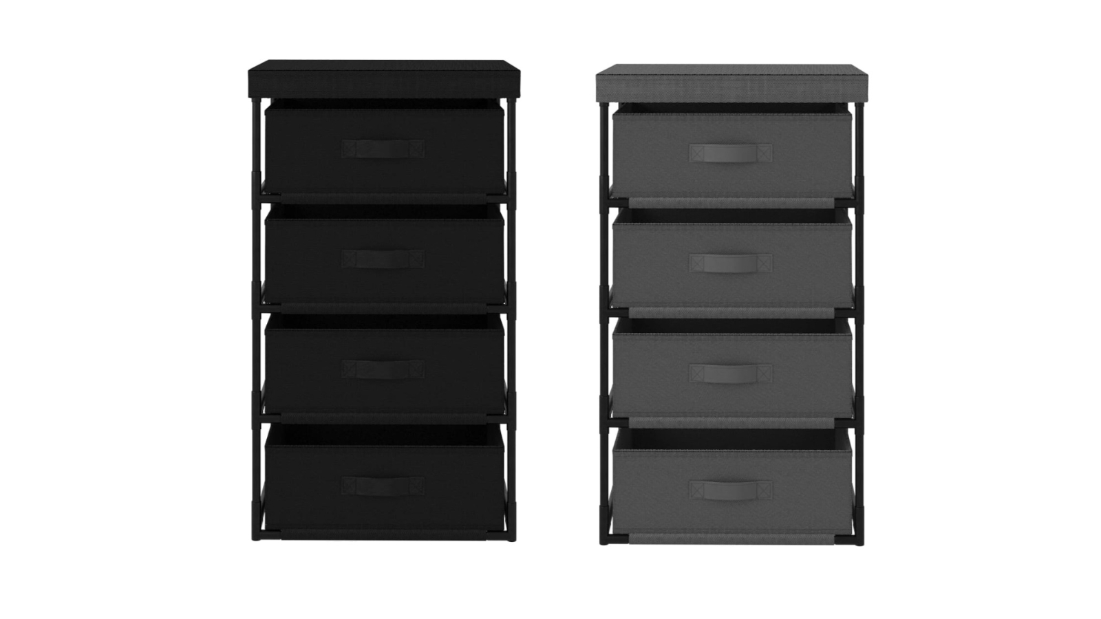 vidaXL Steel Storage Rack with 4 Fabric Basket