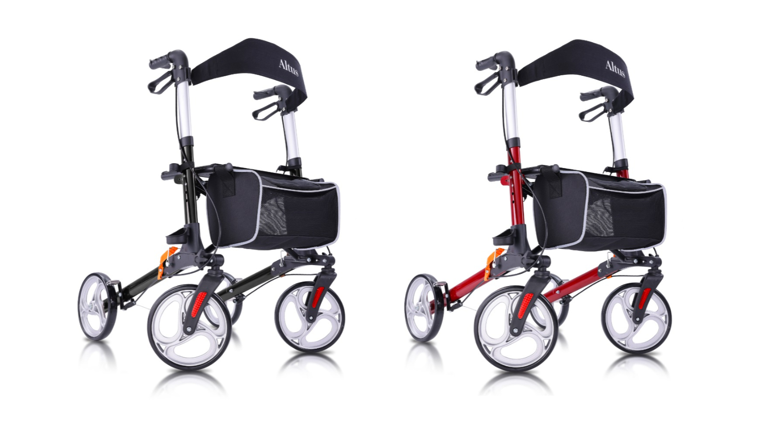Altus Aluminum Walker Deluxe Lightweight Folding Rollator with Seat