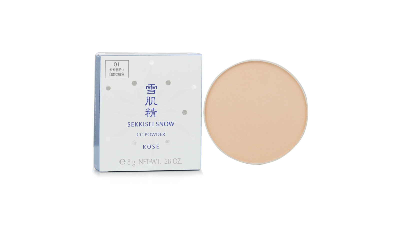 Kose No. 01 SPF 14Sekkisei Snow CC Powder Case with Sponge - 8g/0.28oz