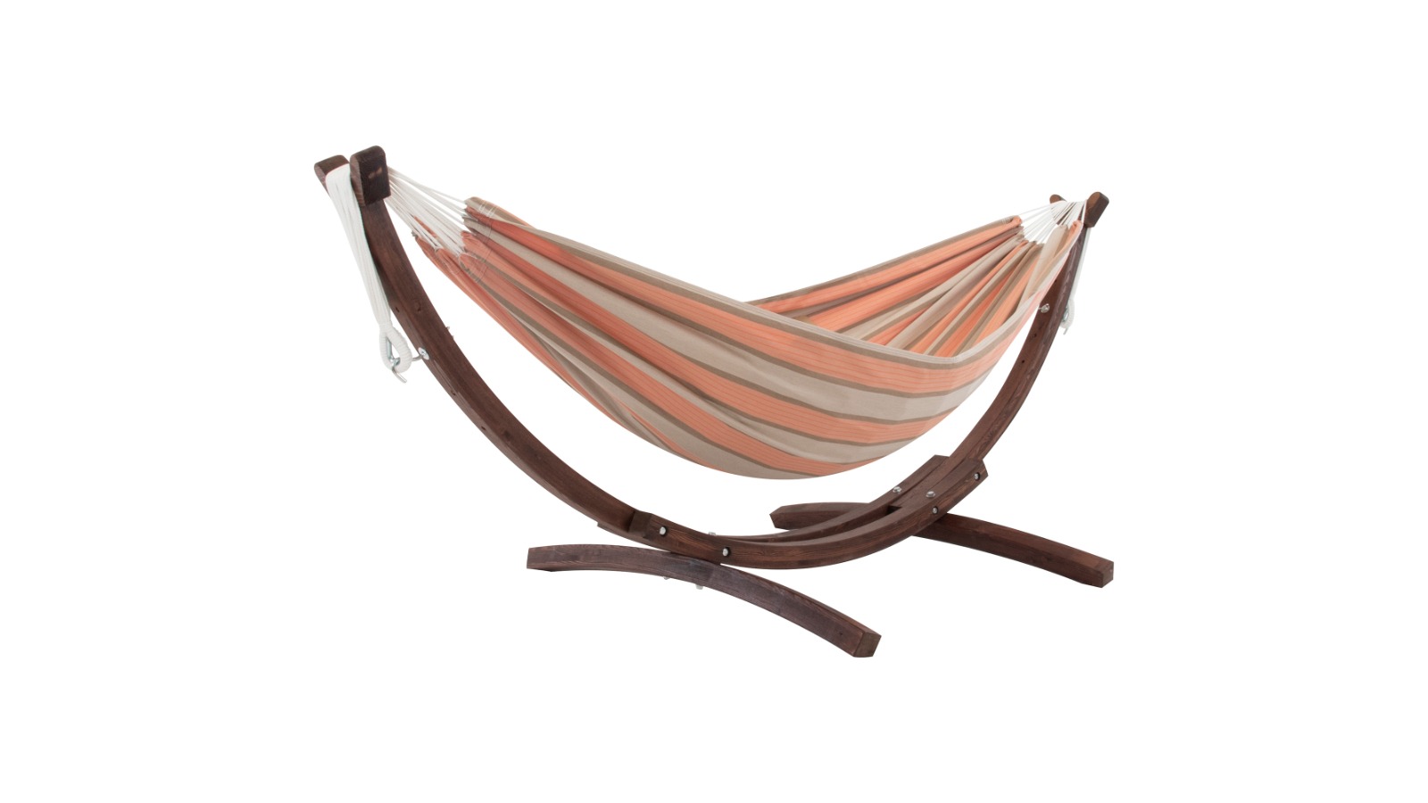 Vivere Double Sunbrella Hammock with Pine Stand - Cameo