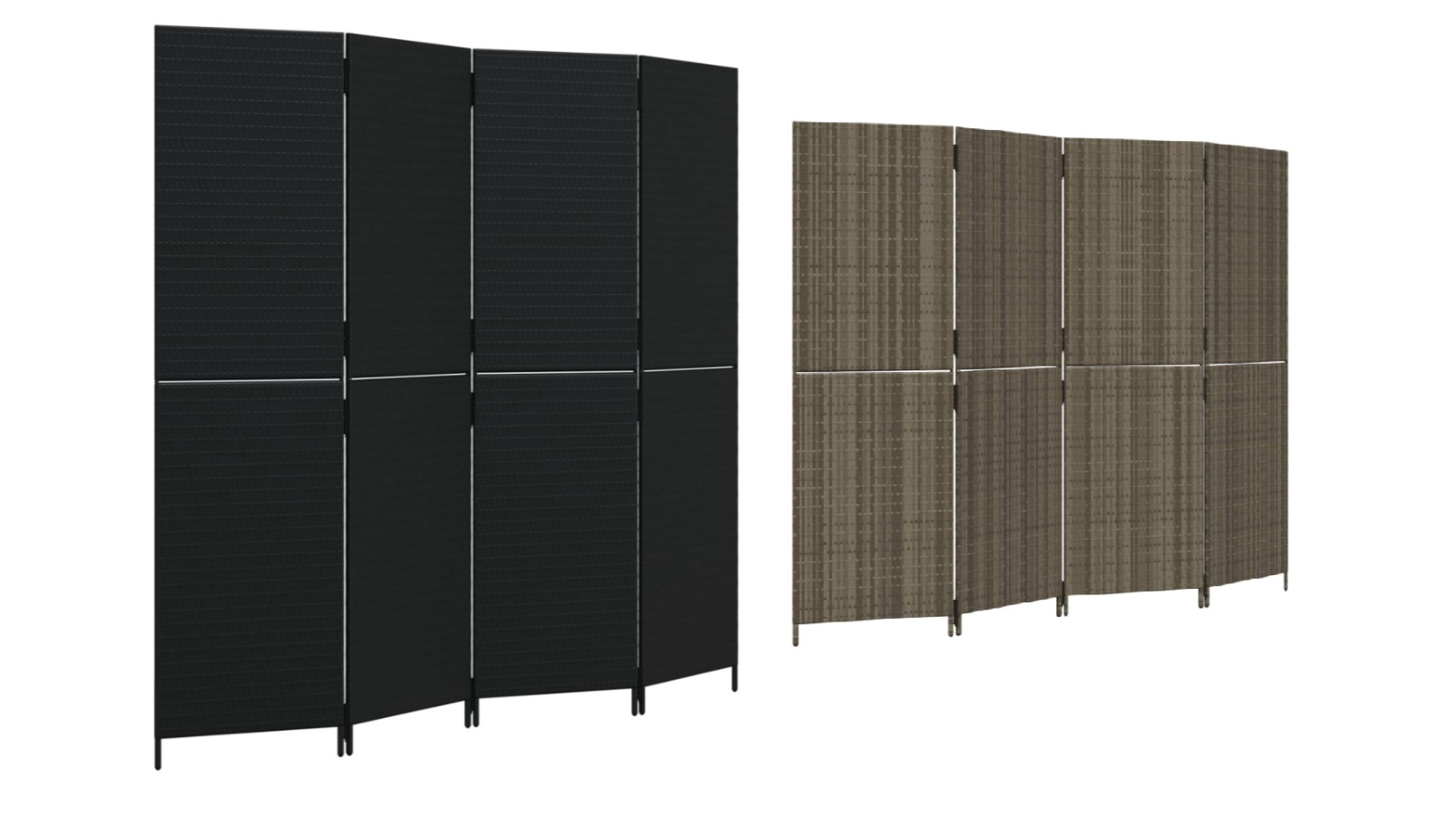 vidaXL 4-Panel Poly Rattan Room Divider