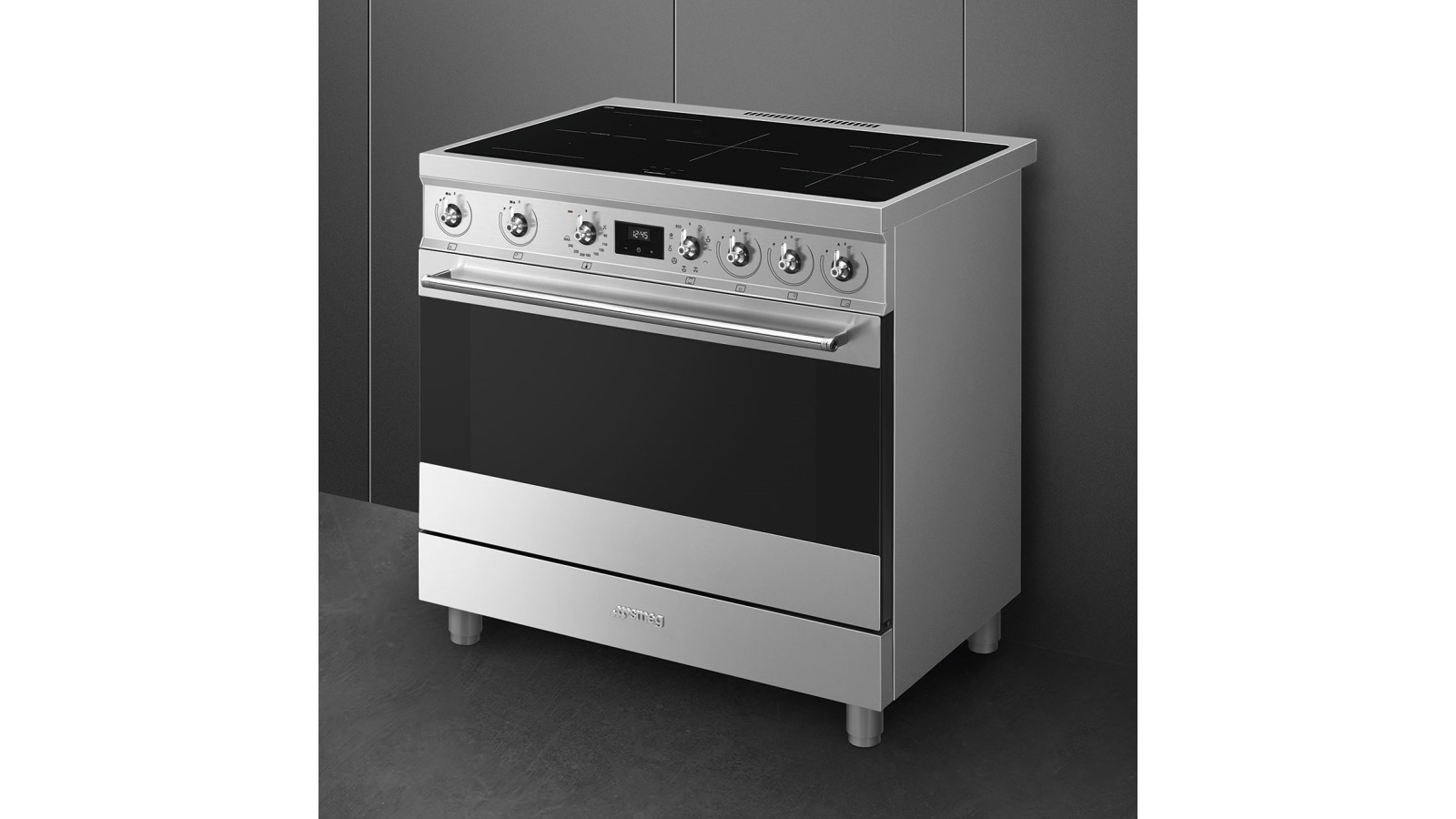 Smeg 900mm Classic Induction Freestanding Cooker Stainless Steel Harvey Norman