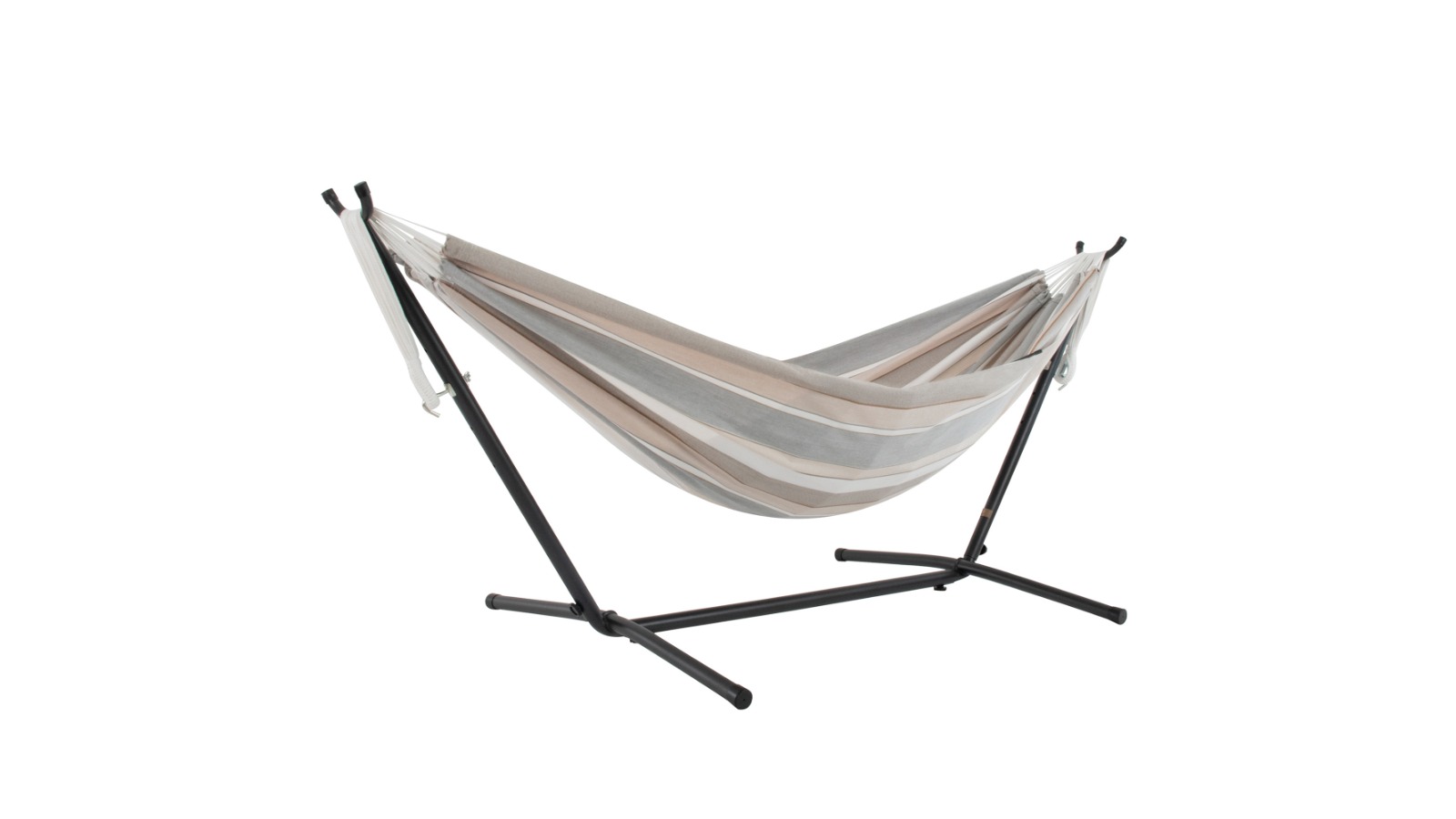 Vivere 280cm Double Sunbrella Hammock with Stand - Dove