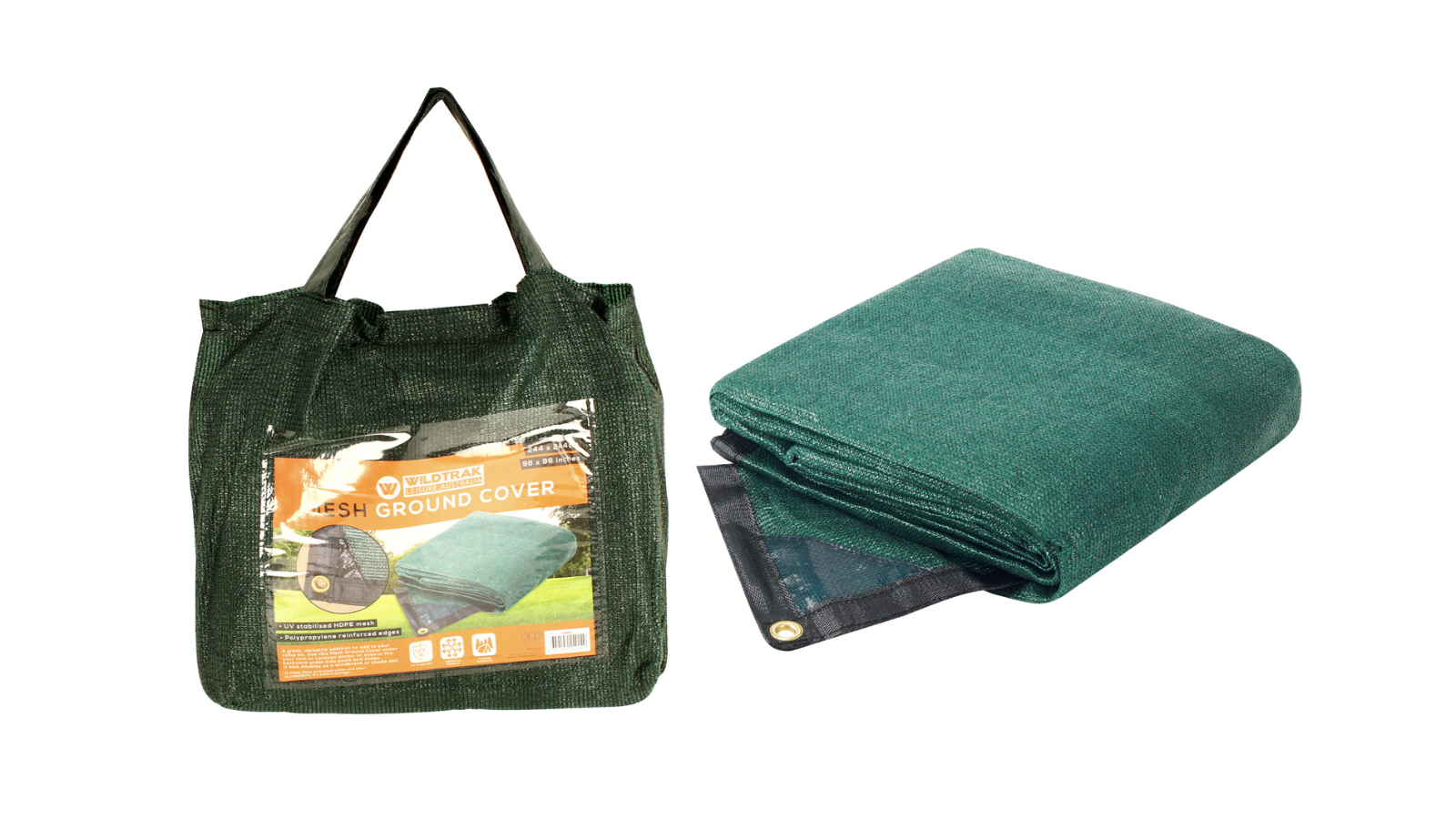 Wildtrak Green Mesh Ground Cover Protection Shield Tarp for Tent/Caravan - 240cm