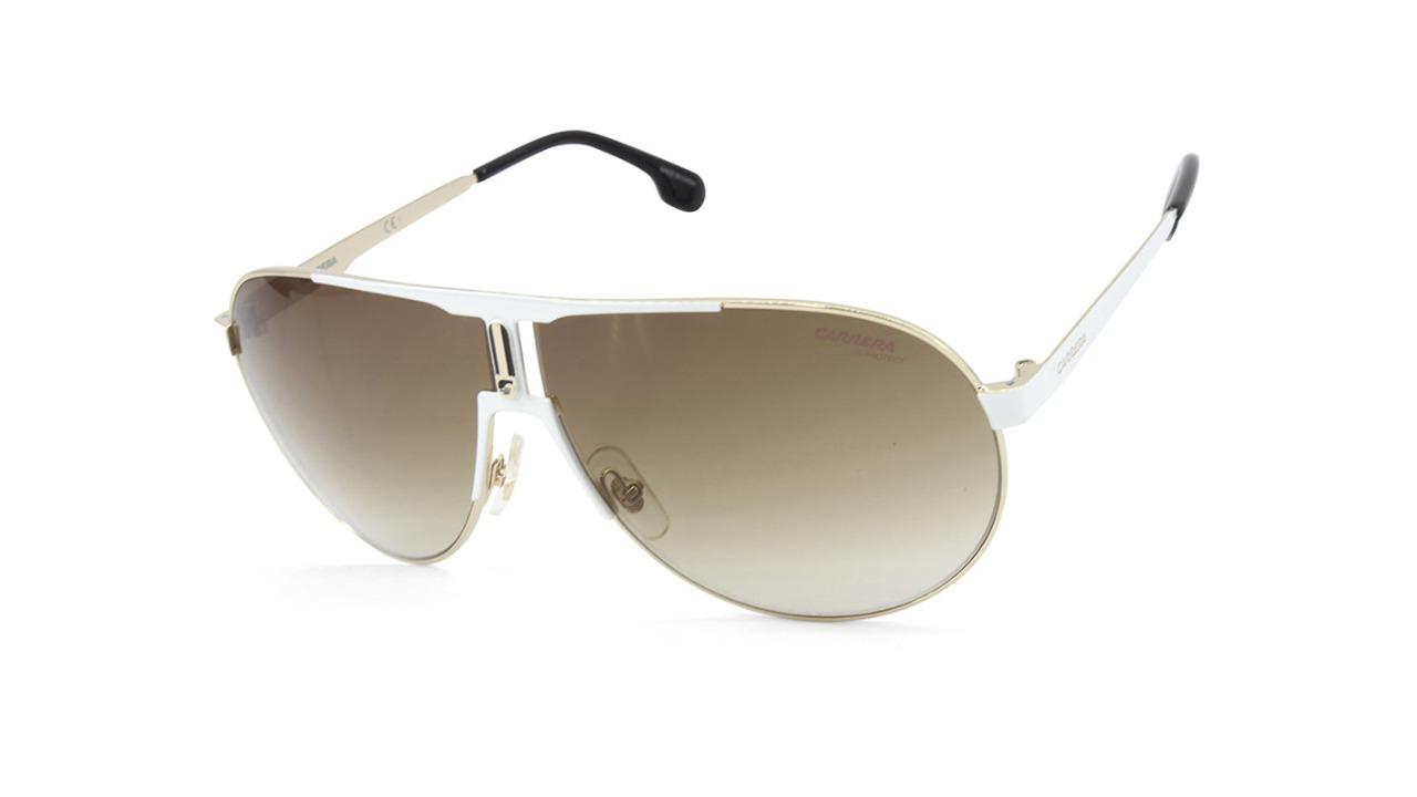 Carrera 1005/S B4E-HA Gradient Unisex Pilot Sunglasses - Shiny White-Gold/Brown