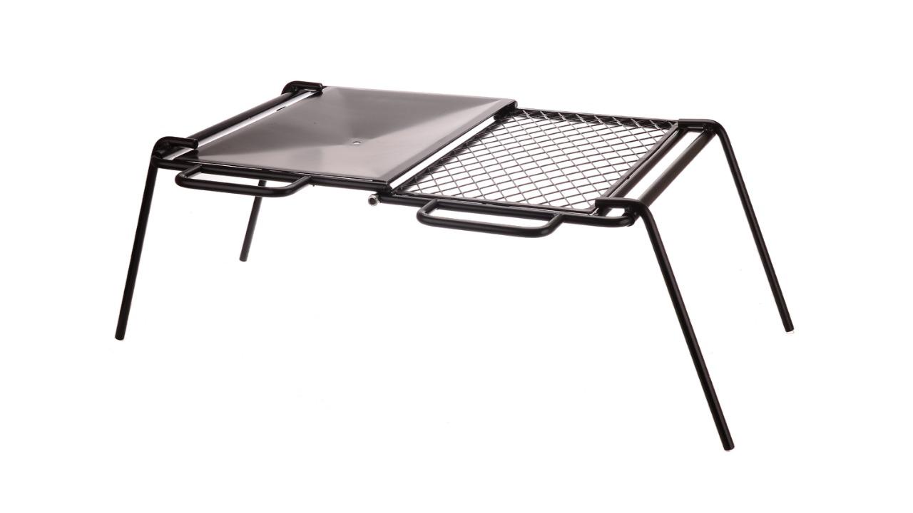 Wildtrak 58 x 46.5cm Foldable Flat Plate/Grill Camp Cookware - Black