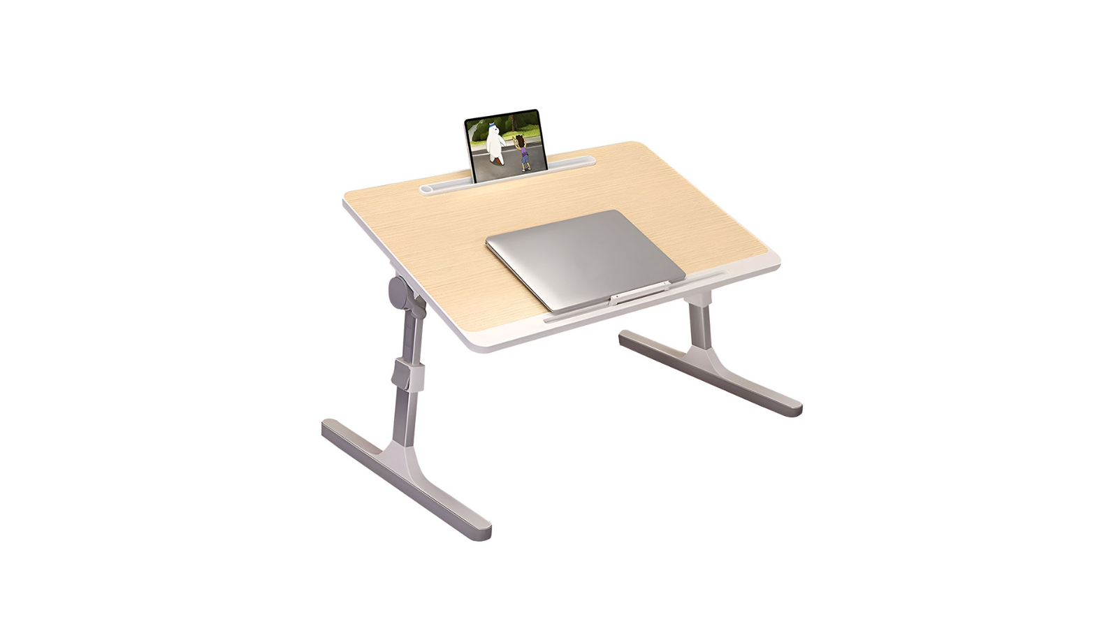 Soga 60x40cm Wood Small Laptop Bed Portable Foldable Adjustable Study Table 