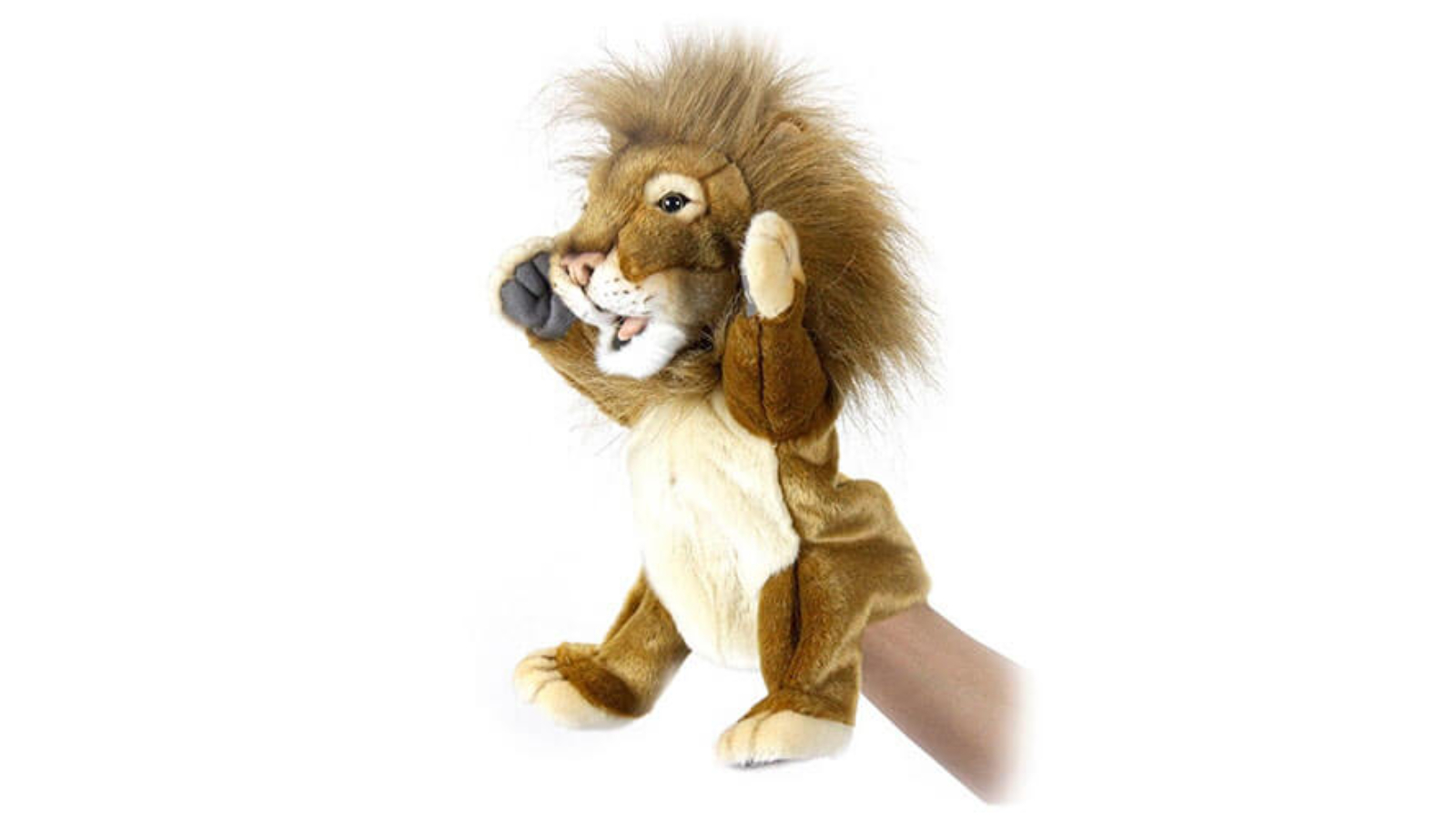 Hansa Lion Realistic Hand Puppet - 28cm