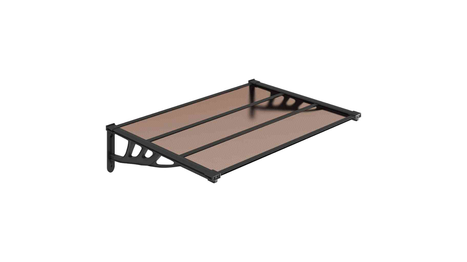 vidaXL Polycarbonate 122 x 90cm Door Canopy - Black