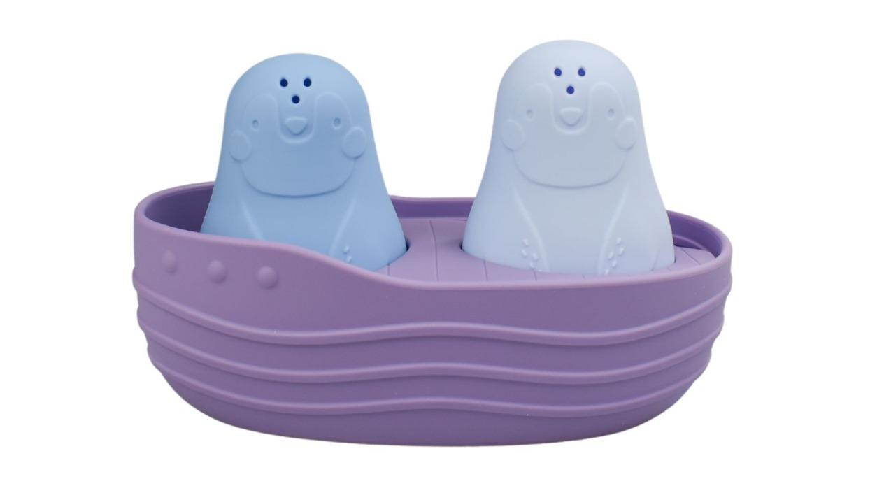 Koala Dream SIilicone Penguin Bath Boat - Purple