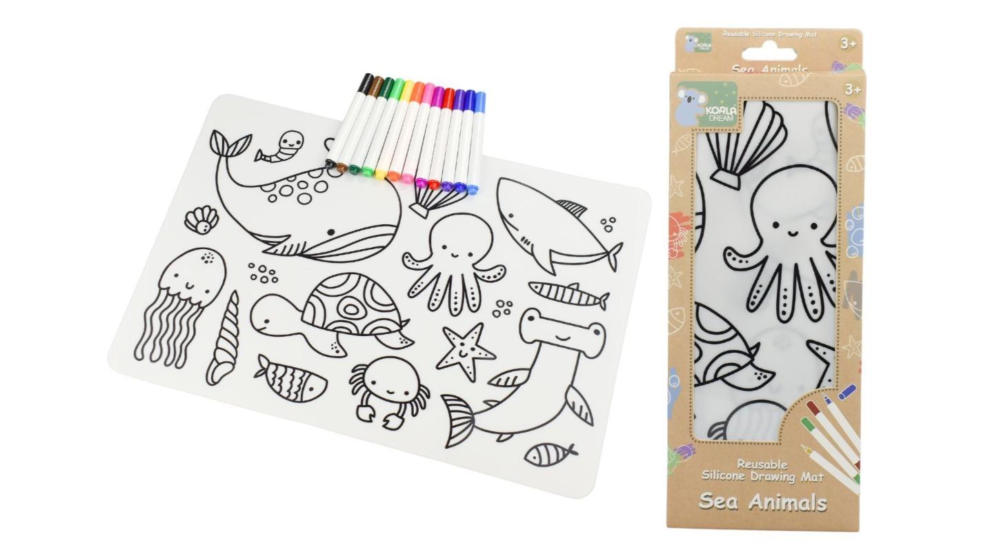 Koala Dream Reusable Silicone Drawing Mat - Sea Animal