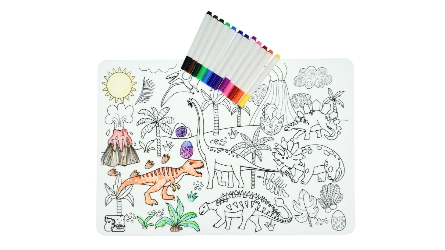 Koala Dream Reusable Silicone Drawing Mat - Dinosaur
