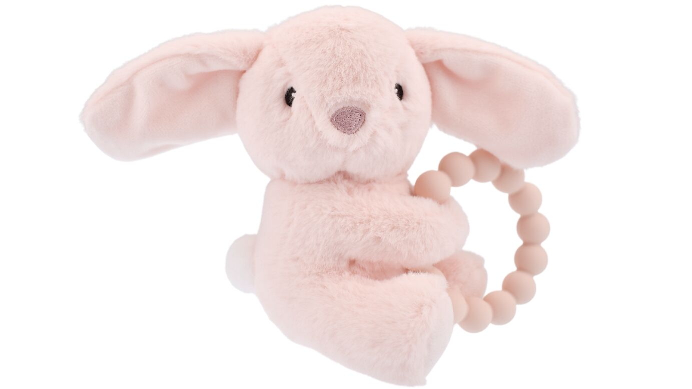 Koala Dream Snuggle Pal Rosie Rabbit with Silicone Teething Ring