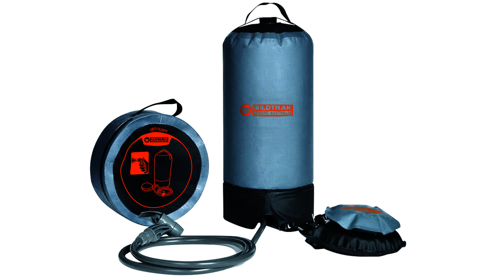 Wildtrak Heavy-Duty 15 Litre Portable Shower Bag with Foot Pump - Grey