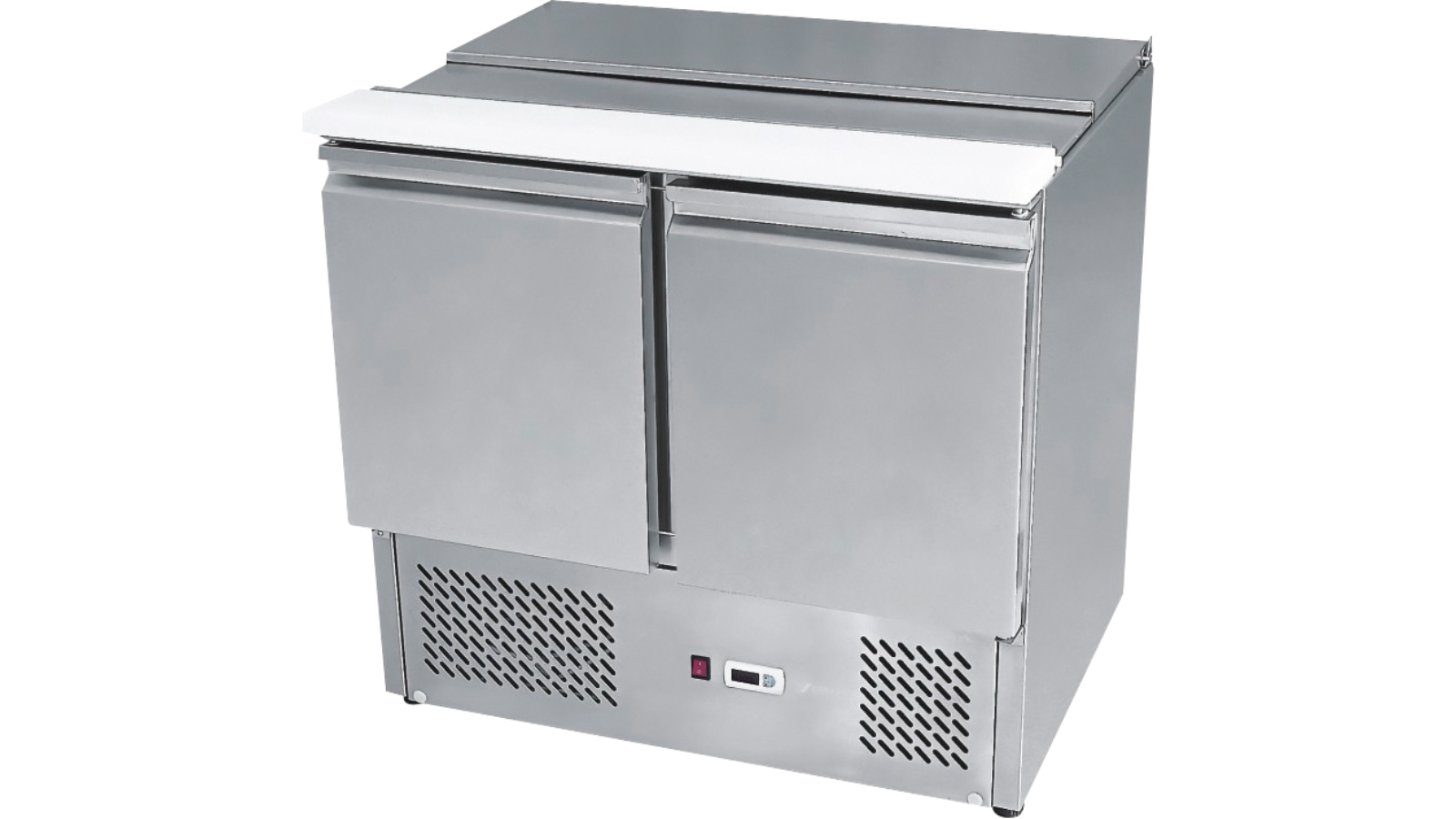 Atosa Commercial 2-Door Sliding Lid Saladette Fridge