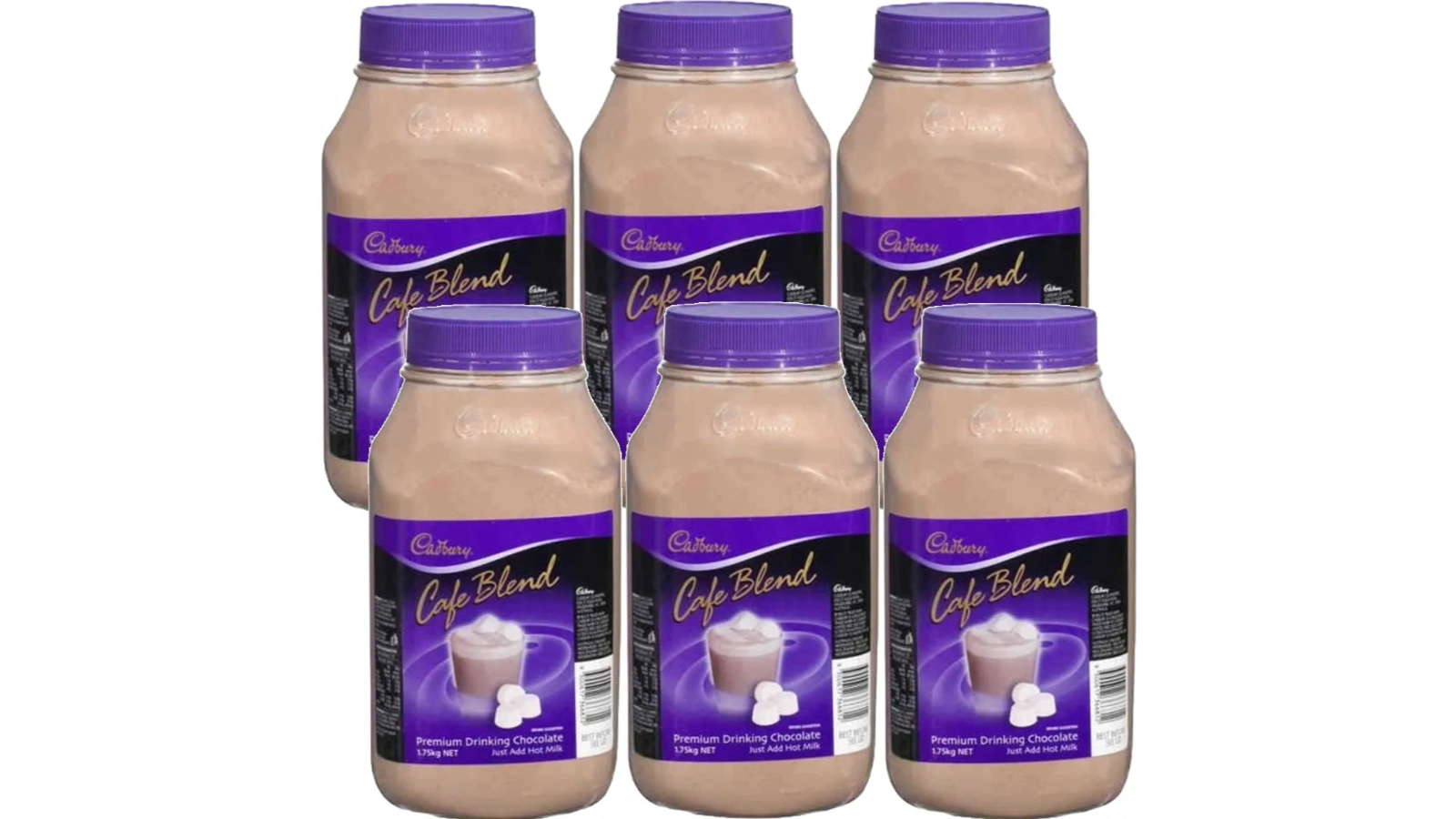 Cadbury Pack of 6 Cafe Blend Premium Drinking Chocolate - 10.5kg