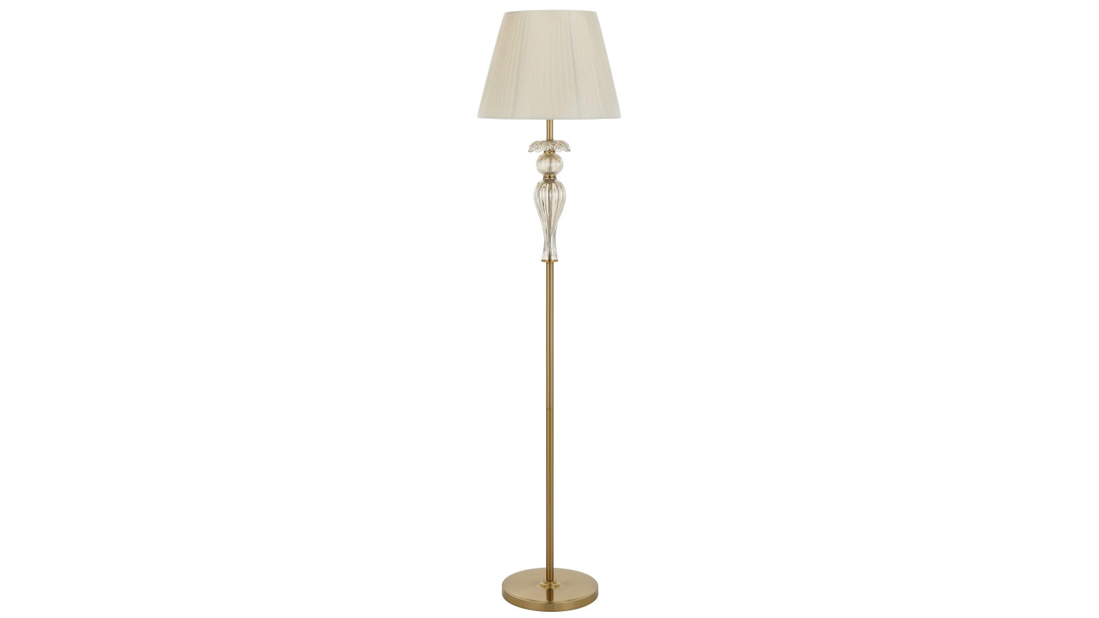 Pretty & Practical Nuremberg Antique Gold Floor Lamp with Champagne and Cream Accents for Elegance