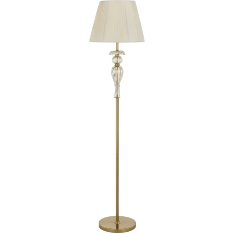 Pretty & Practical Nuremberg Antique Gold Floor Lamp with Champagne and Cream Accents for Elegance