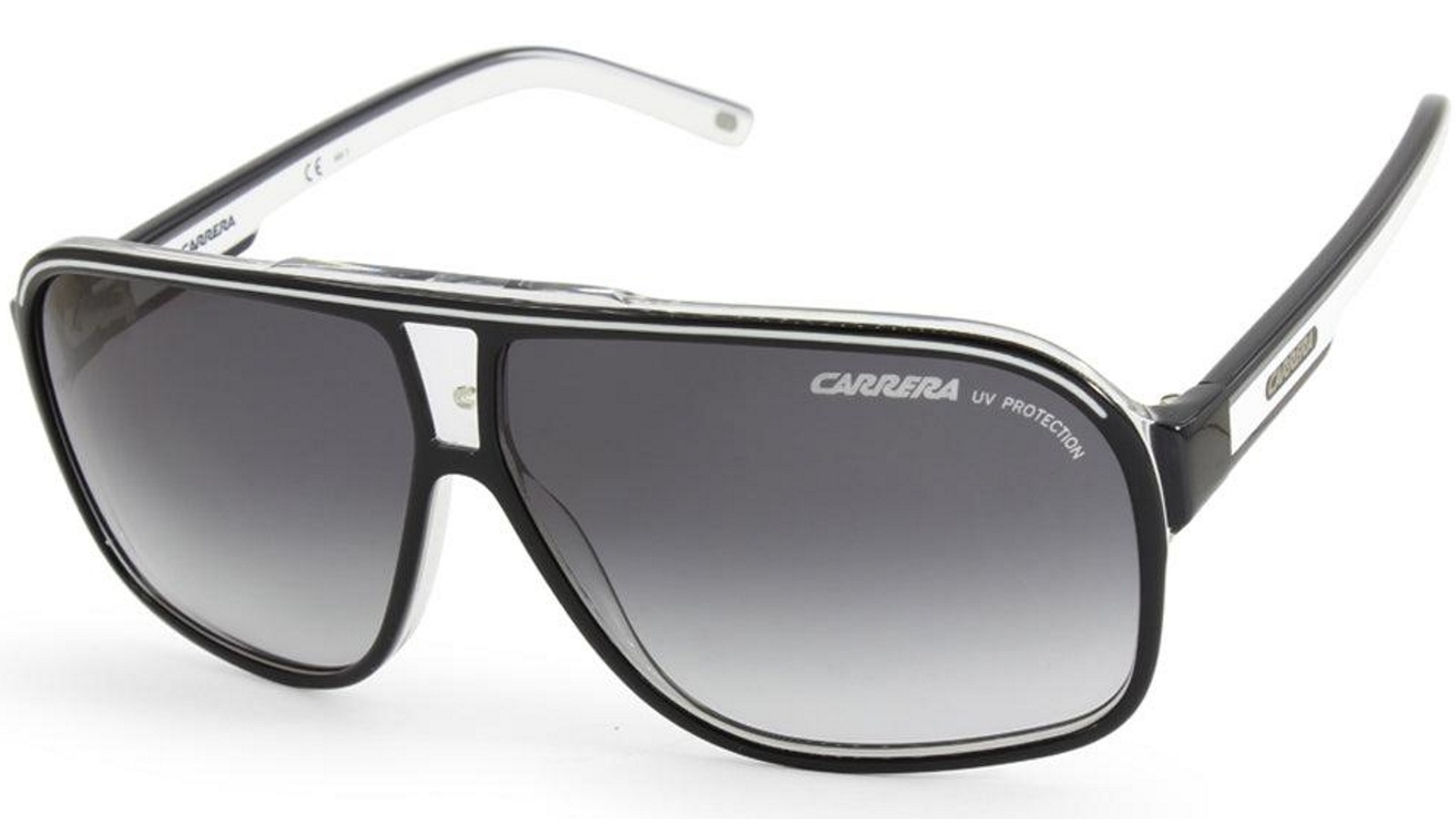 Carrera Grand Prix 2 T4M 9O Black White on Clear/Grey Gradient Men's Sunglasses