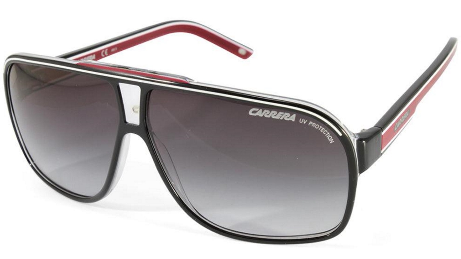 Carrera Grand Prix 2 T4O 9O Polished Black Red on Clear/Grey Gradient Sunglasses