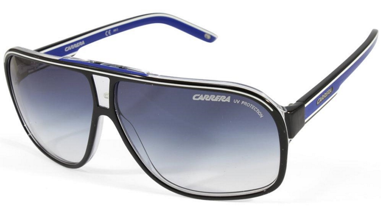 Carrera Grand Prix 2 T5C 08 Polished Black on Clear/Blue Gradient Men's Sunglasses