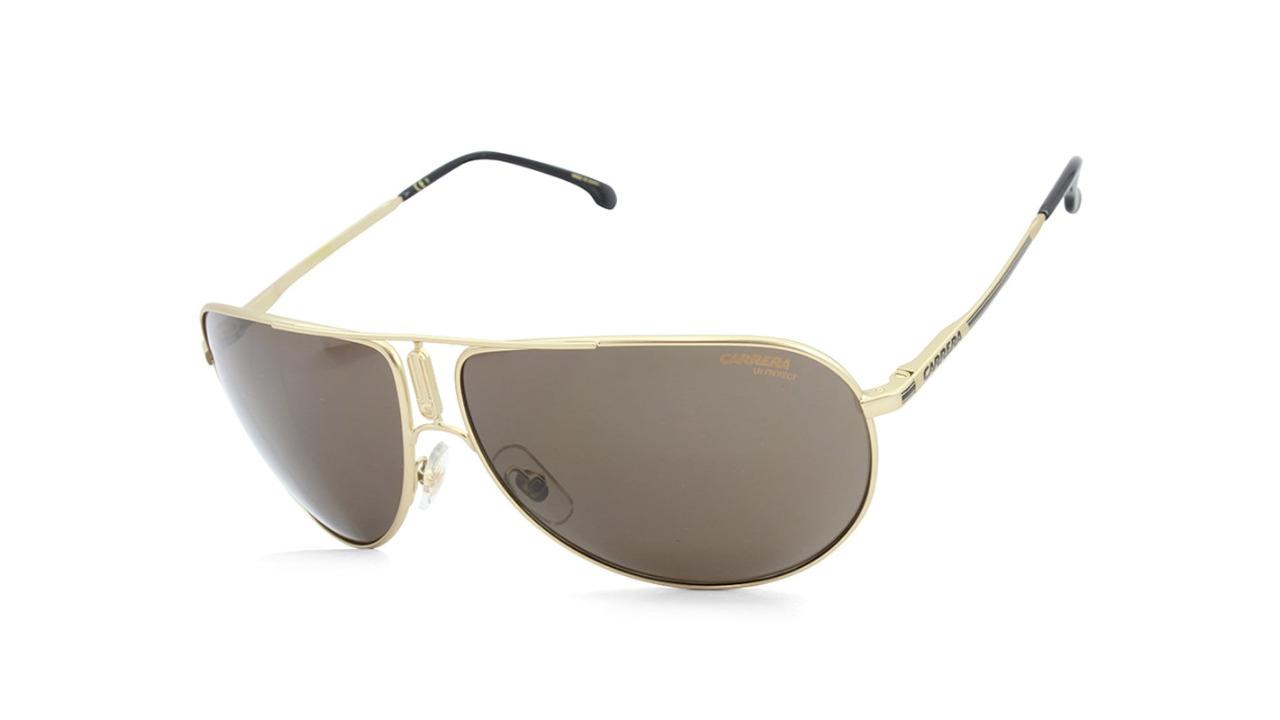 Carrera AOZ-70 Gipsy 65 Unisex Designer Pilot Sunglasses - Matte Gold/Brown
