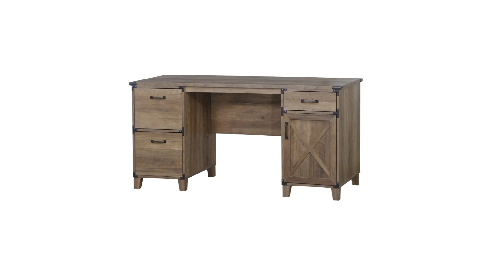 Maestro Furniture Cairo Executive Straight Corner Office Desk - Rustic Oak