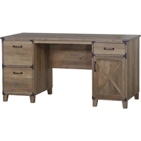 Maestro Furniture Cairo Executive Straight Corner Office Desk - Rustic Oak