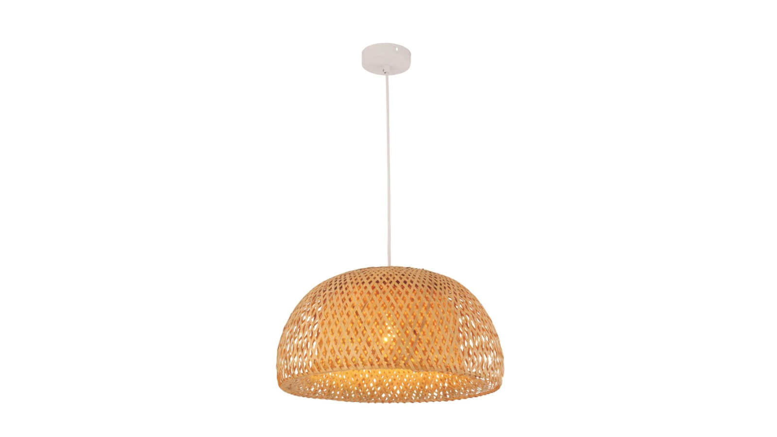 Canasta Bohemian Interior Natural Bamboo Finish Pendant Light - Large