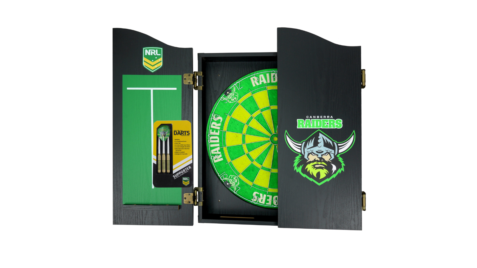 NRL Canberra Raiders Dartboard and Cabinet Set
