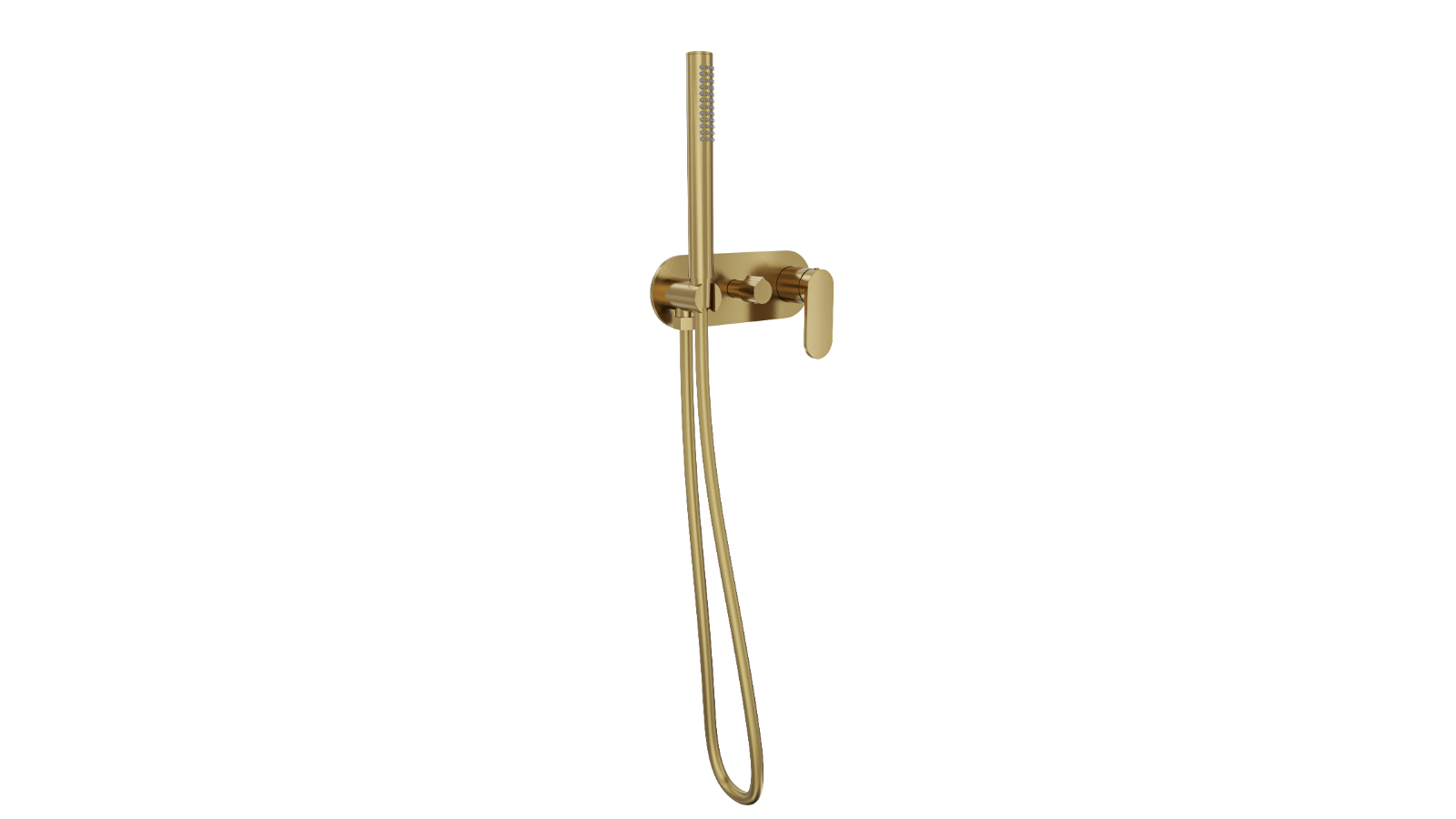 Linsol Capo One Plate Wall Mixer with Hand Shower - Brushed Brass