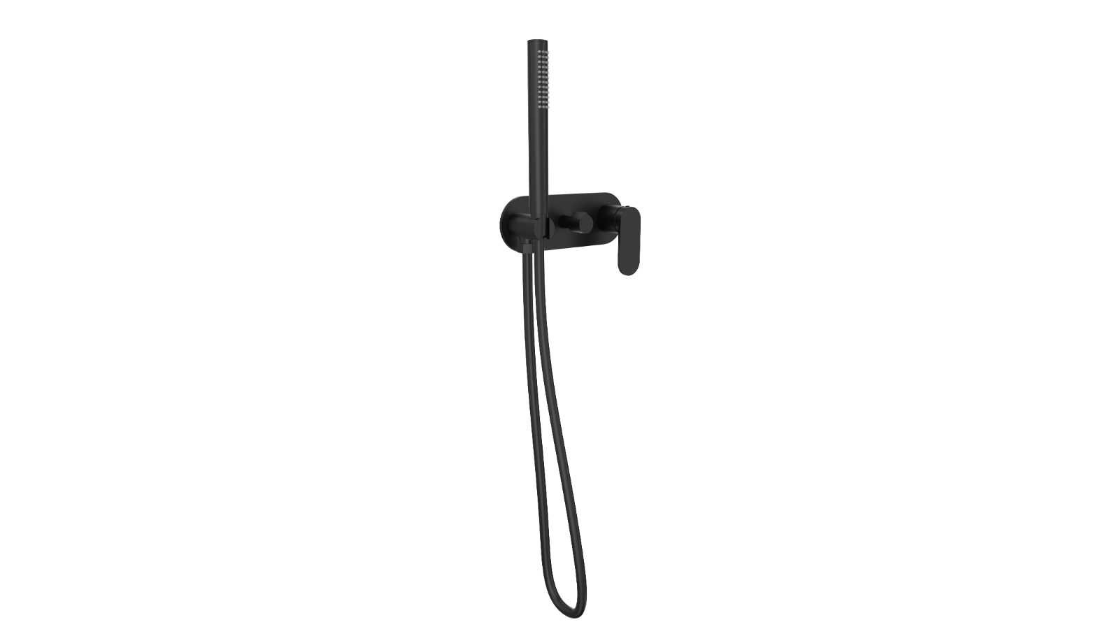 Linsol Capo One Plate Wall Mixer with Hand Shower - Matte Black